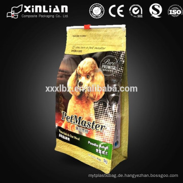 Beliebte Haustierfutter Verpackung Box Boden Tasche mit Slider / flachen Boden Tasche mit Reißverschluss